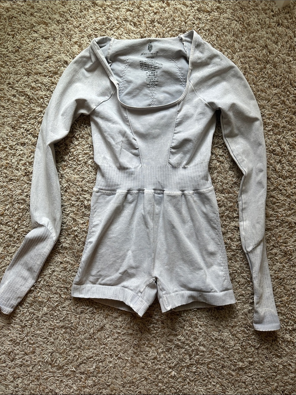 FP Movement Good Karma Long Sleeve Runsie Ice Grey XS/S